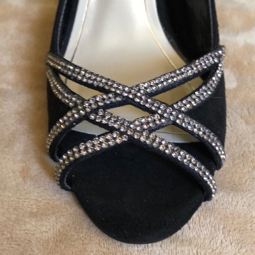 Rhinestone Open Toe Pump (Euc) - image 6